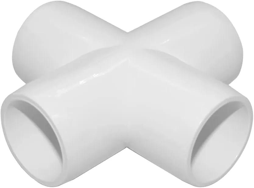 1-1/4 Inch Cross PVC Fitting 4 Way Connector, Furniture Grade Corner Fittings for Building Furniture Greenhouse Shed Pipe Fittings Tent Connection (Pack of 8)