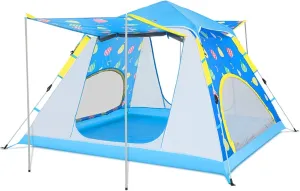 1-6 Person Dome Tent, Outdoor Pop Up Tent, Protection, Flower Pattern Tent, for Backpacking Cycling Hiking Camping