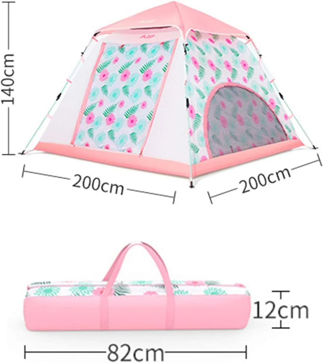 1-6 Person Dome Tent, Outdoor Pop Up Tent, Protection, Flower Pattern Tent, for Backpacking Cycling Hiking Camping