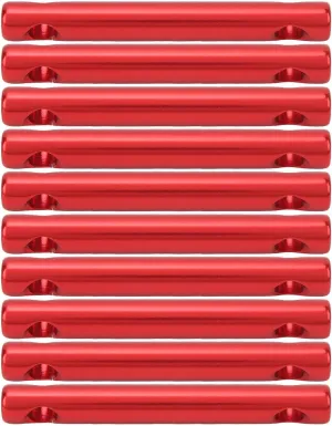 10 Pcs Aluminum Alloy Dual Holes Tent Line Stopper Cord Adjuster, Easy to Use Tent Rope Tensioner Buckle for Camping Hiking Backpacking Picnics, Lightweight and Stable, Fits Ropes (Red)