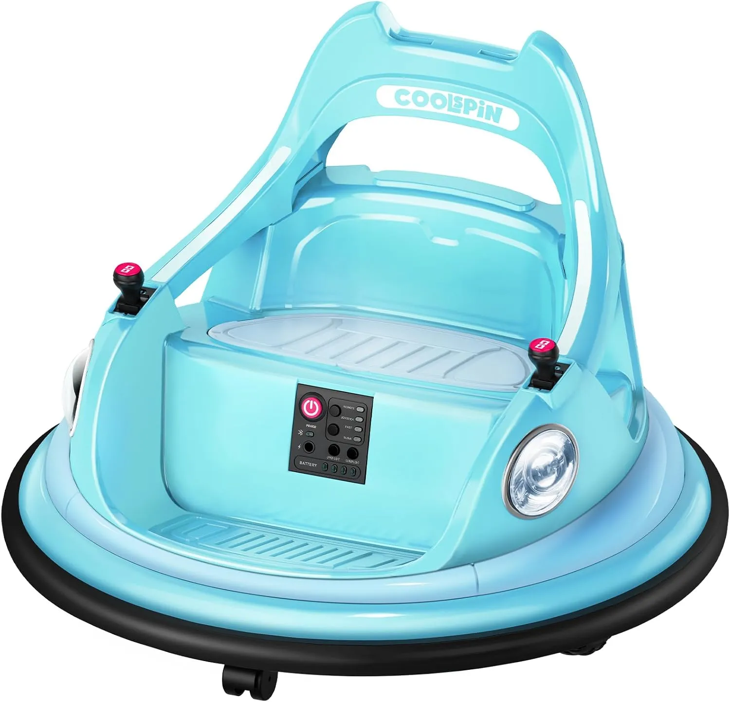 12V Kids Bumper Car for Toddlers W/Parent Remote Control, 360 Degree Spin, Lights, Music, 37-96 Months, Blue