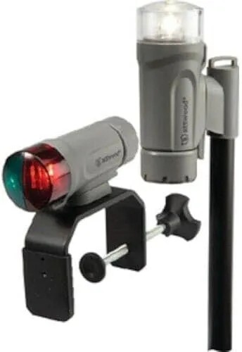 141947 Battery Operated Portable Nav Light Kit with Telescoping Pole - Gray 141947