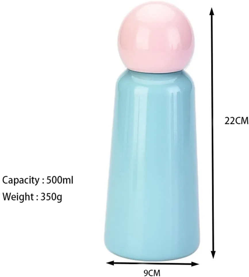 17 oz About 500 ML Stainless Steel Water Bottle - Vacuum Insulated Water Bottle -Hot&cold Drink Metal Water Flask,BPA Free (Powder blue)