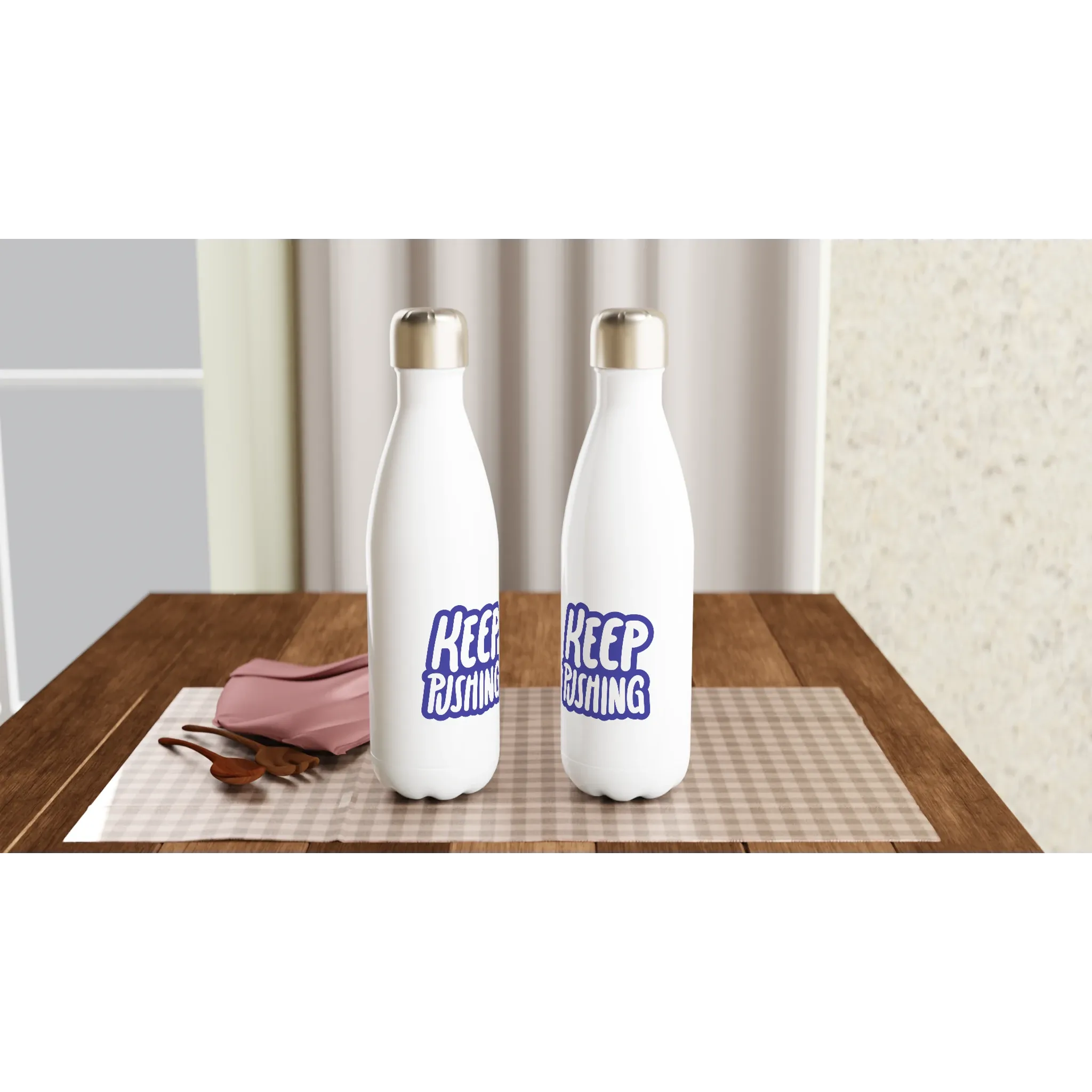 17oz White Stainless Steel Water Bottle – Insulated Leak-Proof Design