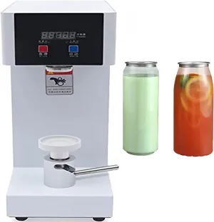 180w Electric Can Sealer, 2.2” Aluminum Cans Closing, Commercial Drink Sealing Machine, Adjustable Height Max 20cm,White