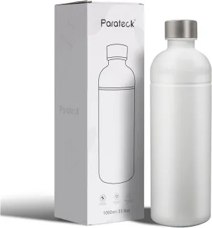 18/8 Stainless Steel Bottle for Sodastream DUO, E-DUO, 1L Carbonating Bottle, BPA Free, Sparkling Water, Dishwasher Safe (White)