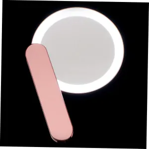 1Pc Portable LED Makeup Mirror with Handle Mini Handheld Cosmetic Mirror for Women Chic Design for Dresser Bedroom and Travel Present for Routine