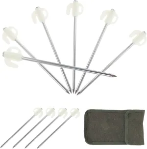 1Set Heavy Duty Tent Stakes with Storage Bag Durable Ground Pegs for Camping Glamping Essentials Easy to Install and Remove for Hard Ground