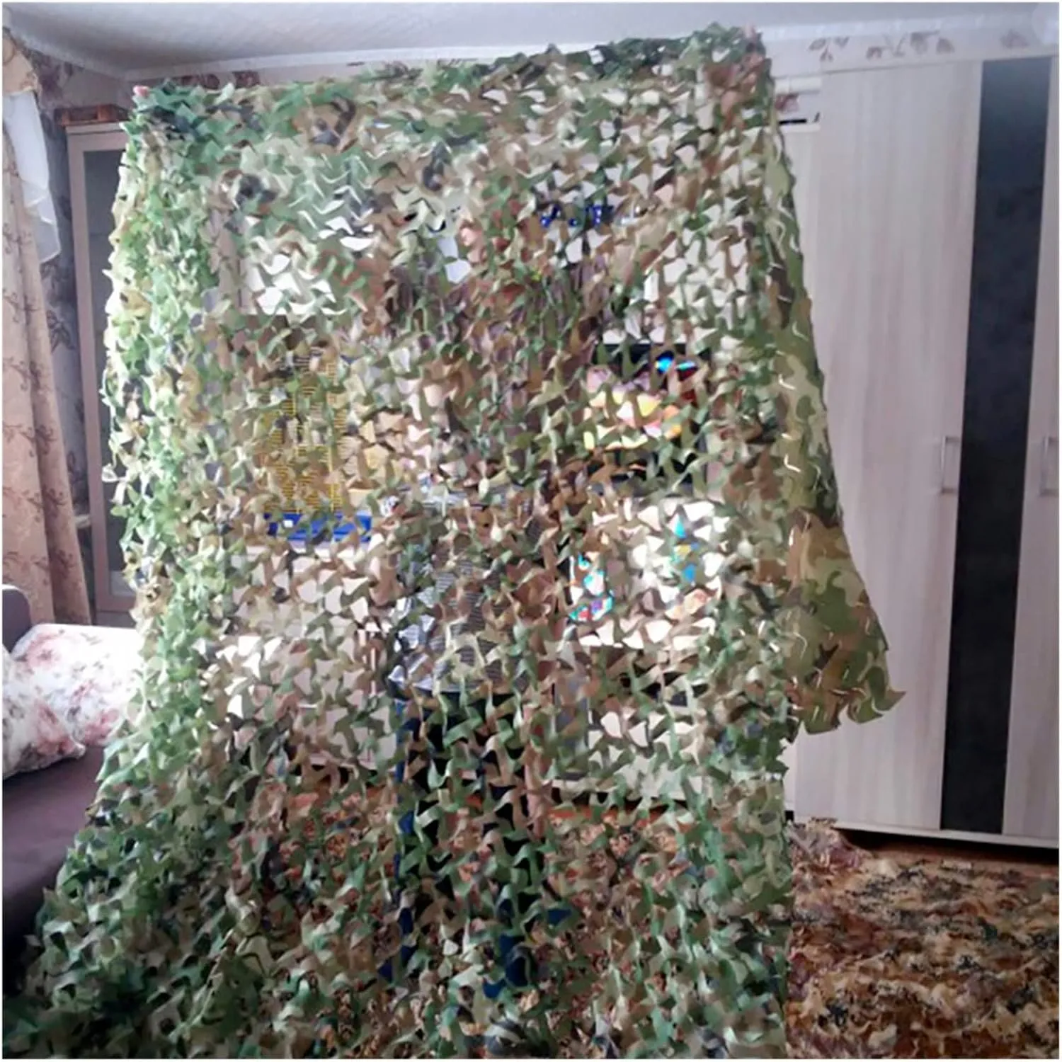 2 * 3/3 * 3/3 * 4/3 * 5/4 * 4/4 * 5/4 * 6（Meter） Camouflage Net Camo Netting Shade Mesh Hunting Garden Car Outdoor Camping Sun Shelter Tent (Color : White, Size : 3x3 Meter)