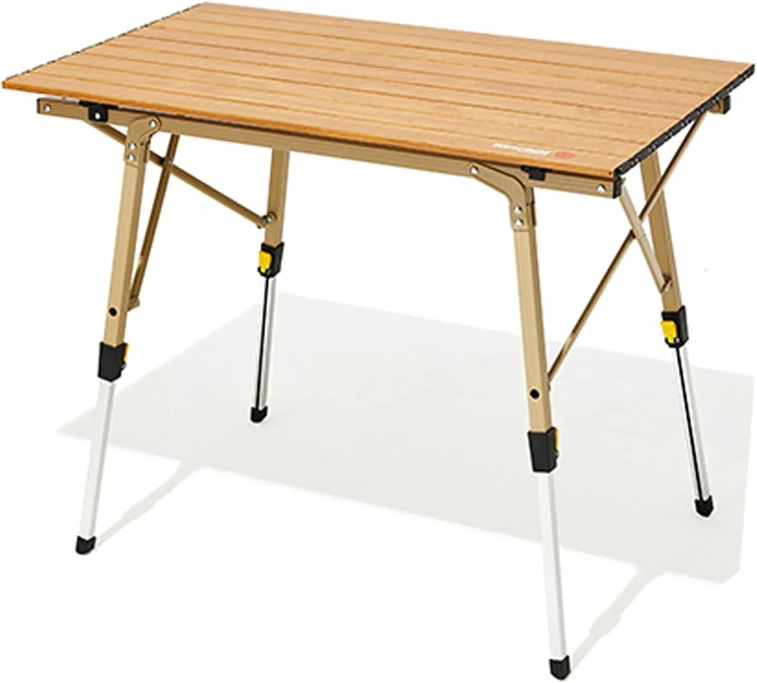 2-6 People Stretchable Camping Table, Roll-Up Lightweight Picnic Table with Aluminum Tabletop & Carrying Bag, Portable Outdoor Folding Table for Hiking, Backpacking & Fishing(Woodgrain,Style