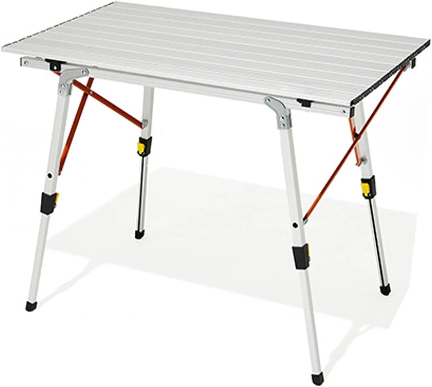 2-6 People Stretchable Camping Table, Roll-Up Lightweight Picnic Table with Aluminum Tabletop & Carrying Bag, Portable Outdoor Folding Table for Hiking, Backpacking & Fishing(Woodgrain,Style