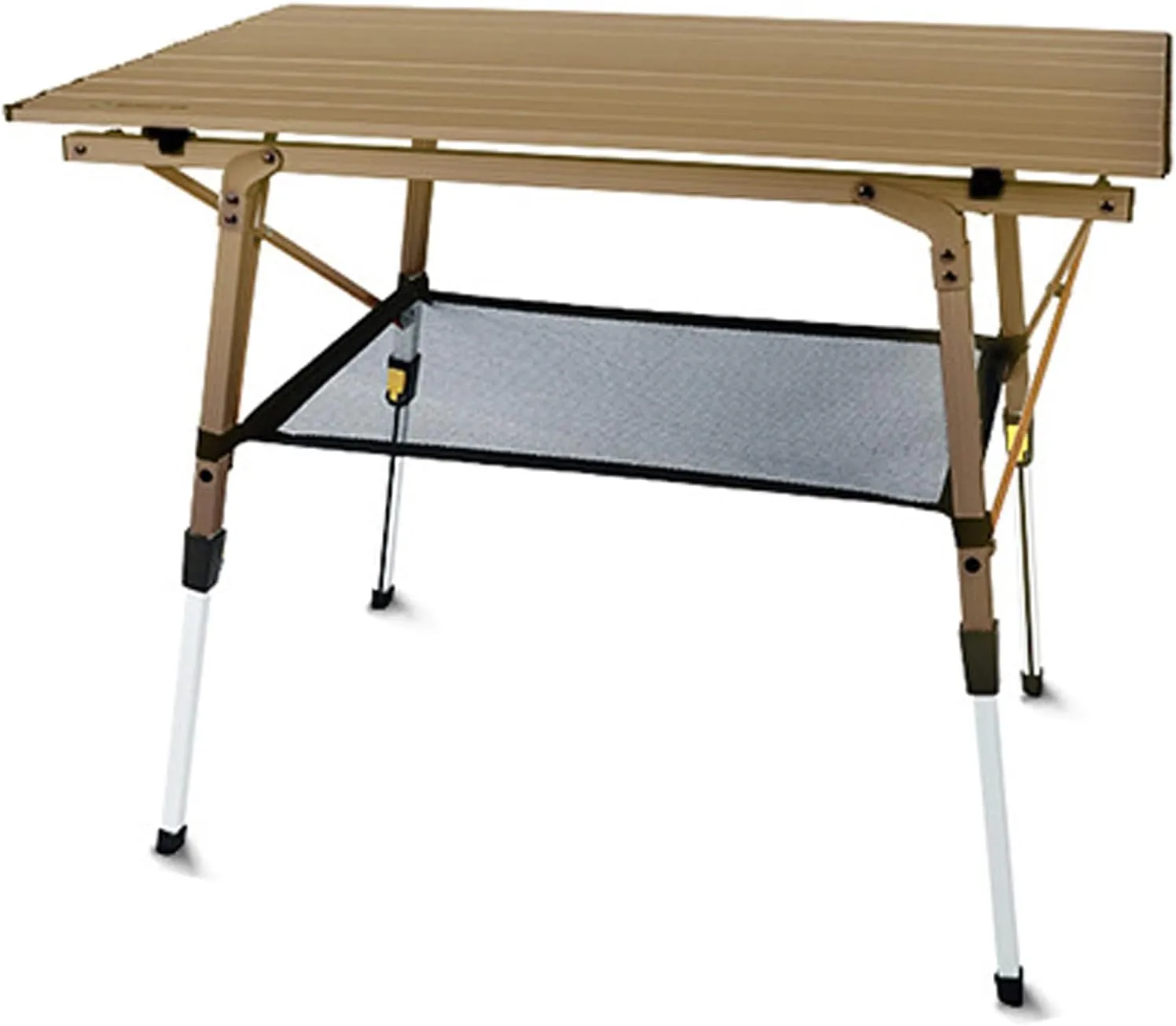 2-6 People Stretchable Camping Table, Roll-Up Lightweight Picnic Table with Aluminum Tabletop & Carrying Bag, Portable Outdoor Folding Table for Hiking, Backpacking & Fishing(Woodgrain,Style