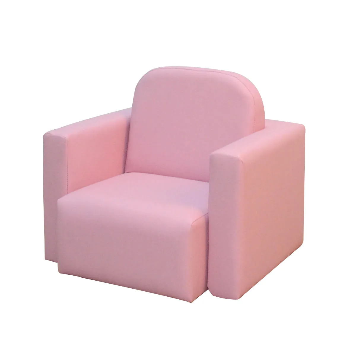 2-in-1 Kids Convertible Table & Sofa Chair Set, Pink Multifunctional Toddler Armchair and Activity Couch