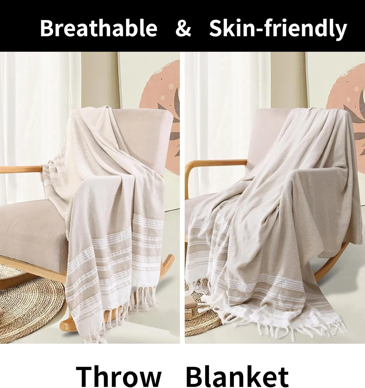 2 Pack Ginat Turkish Beach Towels Boho Beach Throw Blankets Large Camping Blankets Anti Resistant Sand Free Quick Dry Lightweight Travel Essentials XL Big Huge Glamping Tent Gear Must Haves