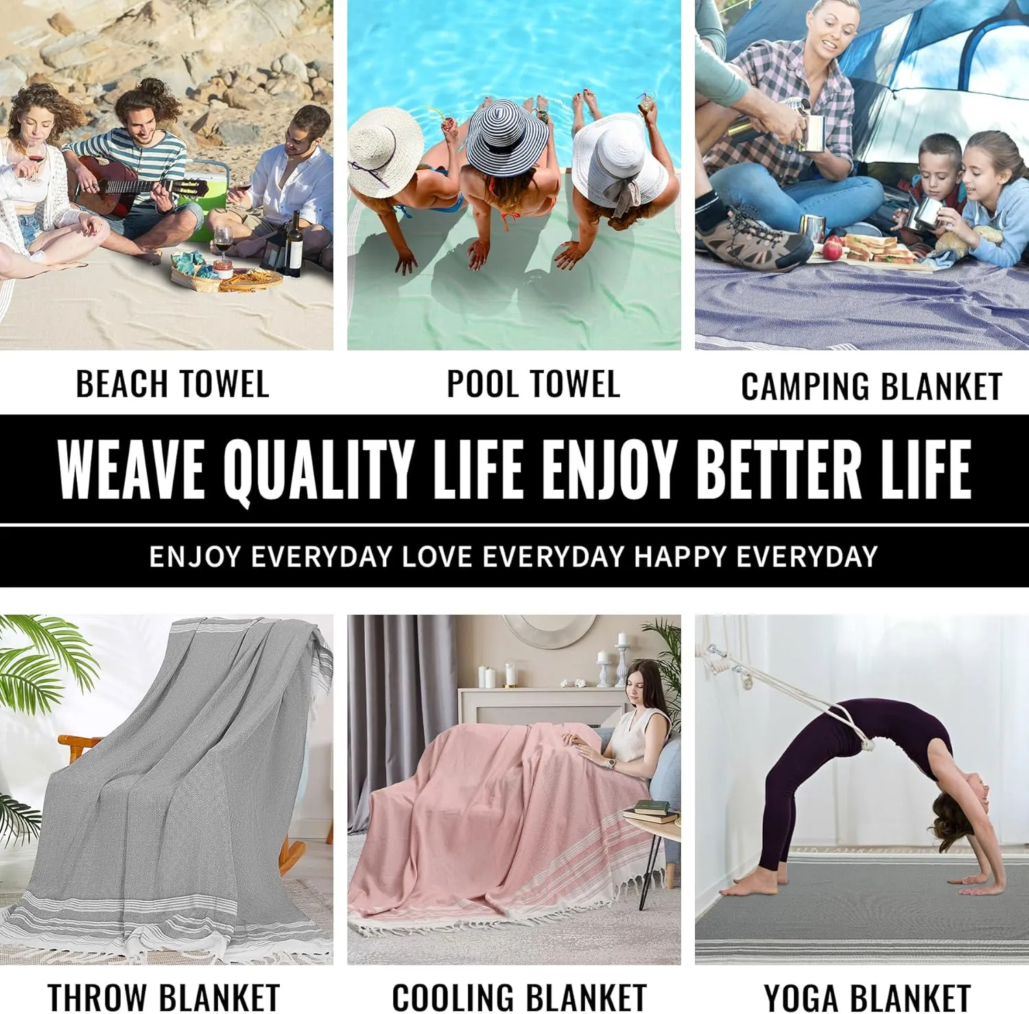 2 Pack Ginat Turkish Beach Towels Boho Beach Throw Blankets Large Camping Blankets Anti Resistant Sand Free Quick Dry Lightweight Travel Essentials XL Big Huge Glamping Tent Gear Must Haves