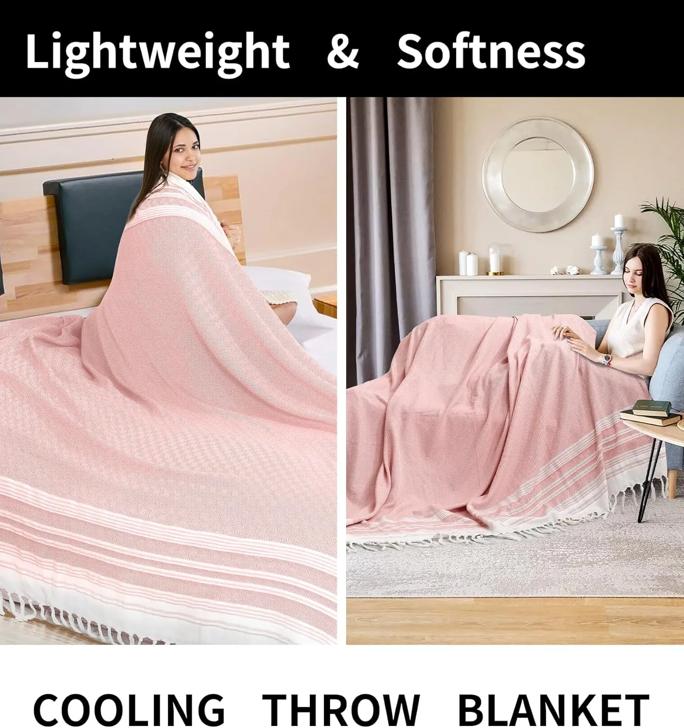 2 Pack Ginat Turkish Beach Towels Boho Beach Throw Blankets Large Camping Blankets Anti Resistant Sand Free Quick Dry Lightweight Travel Essentials XL Big Huge Glamping Tent Gear Must Haves