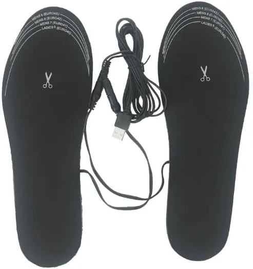 2-Pair Heated Insoles Men Women USB Heated Shoe Insoles Winter USB Foot Warming Shoe Pad Mat, Heating Insoles Outdoor Sports Heated Shoe Inserts Hunting Ice Fishing Camping Hiking Skiing Foot Warmer