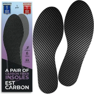 2 Piece (Pair) Carbon Fiber Insoles for Men & Women - Carbon Fiber Inserts for Basketball, Volleyball, Hiking,| Fits All Sneakers and Shoes - Enhances Athletic Performance Women 9, Men's 8-8.5