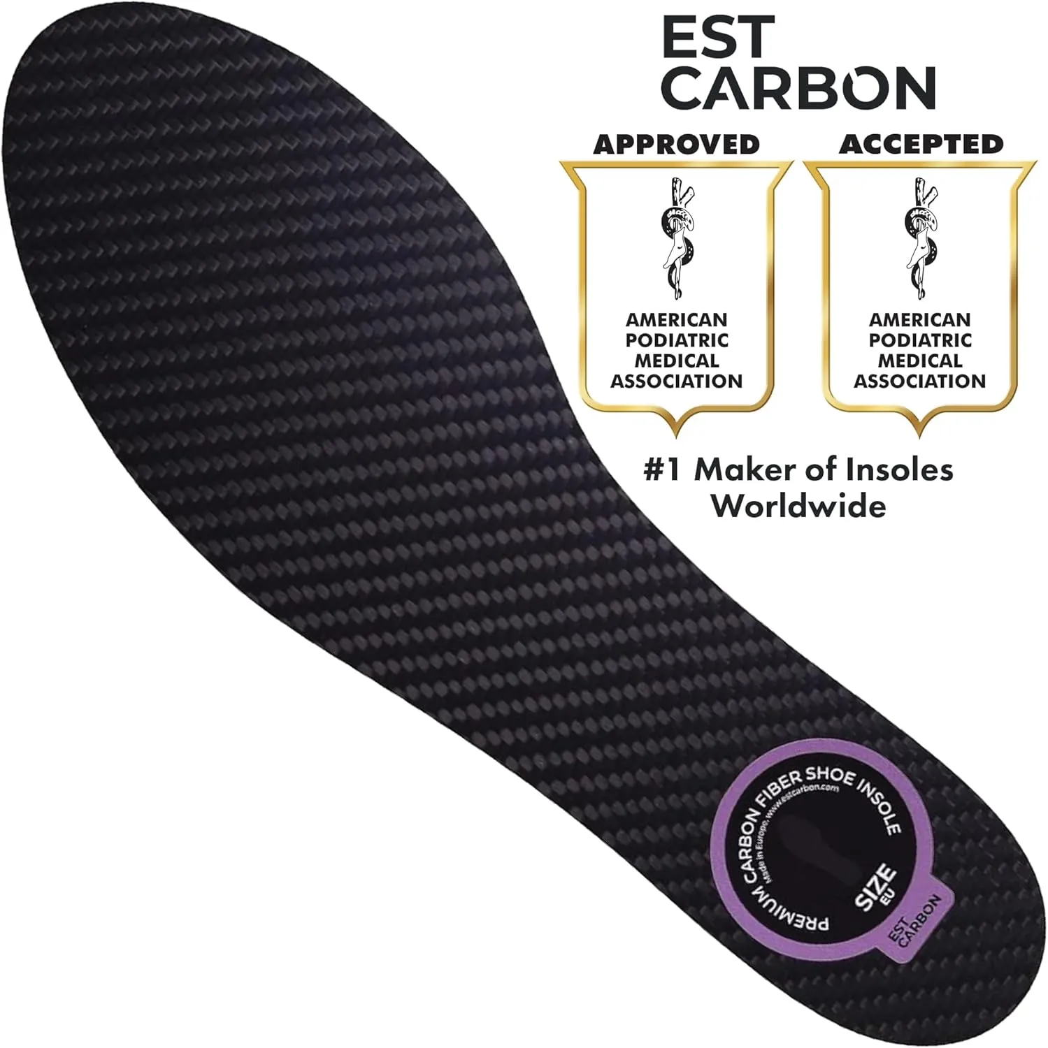 2 Piece (Pair) Carbon Fiber Insoles for Men & Women - Carbon Fiber Inserts for Basketball, Volleyball, Hiking,| Fits All Sneakers and Shoes - Enhances Athletic Performance Women 9, Men's 8-8.5