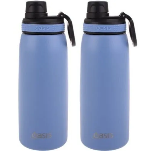2 x Oasis Insulated Sports Bottle W/ Screw Cap Double Wall Stainless Steel 780ml Lilac