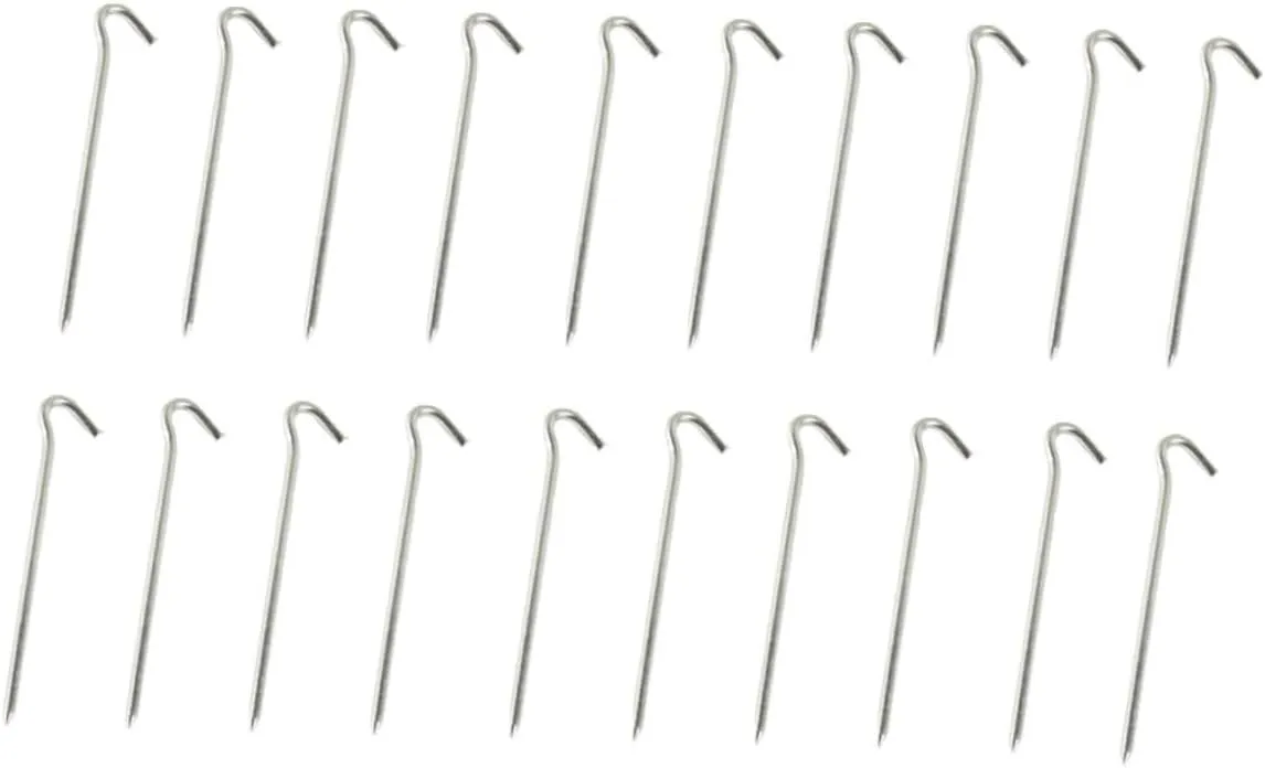 20pcs Tent Stakes Question Mark Shape Ground Pegs for Tarp Tent Anchoring Landscape Easy to Carry Lightweight