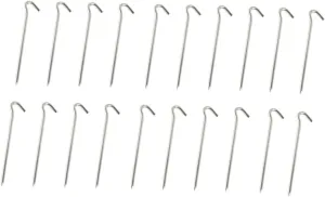 20pcs Tent Stakes Question Mark Shape Ground Pegs for Tarp Tent Anchoring Landscape Easy to Carry Lightweight