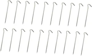 20pcs Tent Stakes Question Mark Shape Ground Pegs Iron for Camping Tents and Tarps