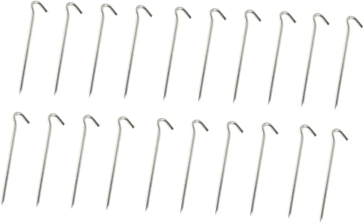 20pcs Tent Stakes Question Mark Shape Ground Pegs Iron for Camping Tents and Tarps