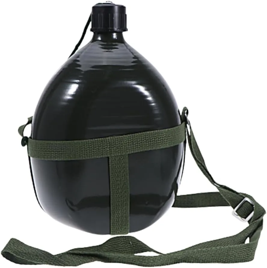 2.5l Thickened Aluminum Kettle Canteen Kettle Insulated Shoulder Strap Outdoor for Hiking