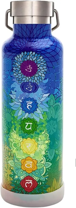25oz Insulated Water Bottle with Straw, Bonus Lids and Leak Proof Flask to Keep Liquids Hot or Cold- Triple Wall Vacuum Water Bottle Insulated, Perfect for Gifts
