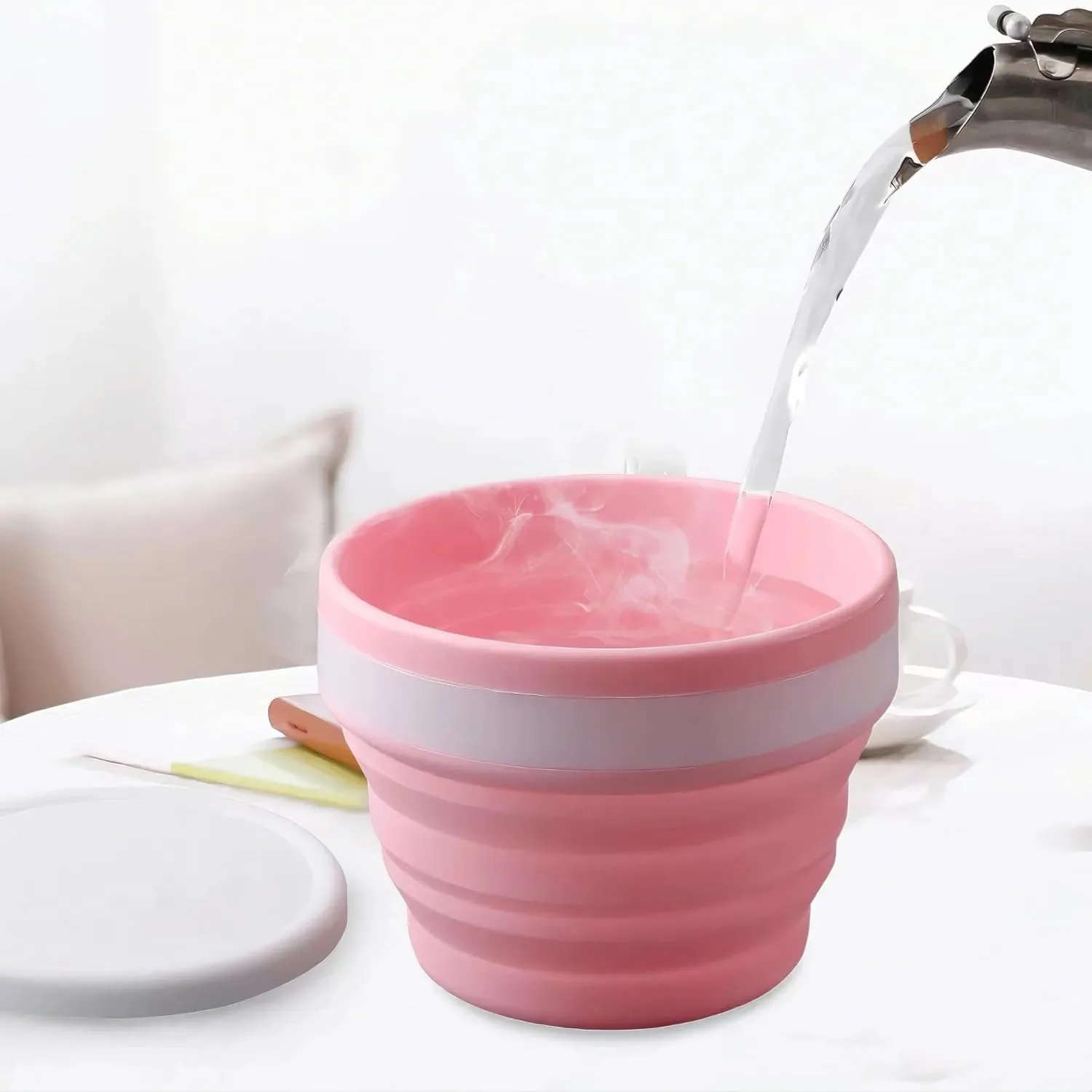 2Pack 550-1000ML Multi - Use Silicone Foldable Set, Lunch Box, Bowl With Lid—Perfect for Outdoor(Gray,550ML)