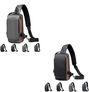 2PCS Carbon Fiber Streamline Anti-Theft Sling Bag