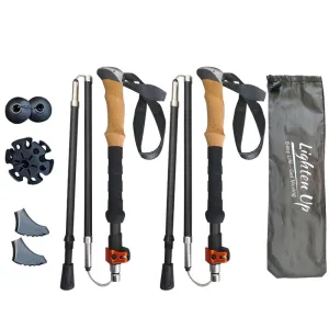 2Pcs Carbon Fibre/Aluminium Alloy Trekking Poles
