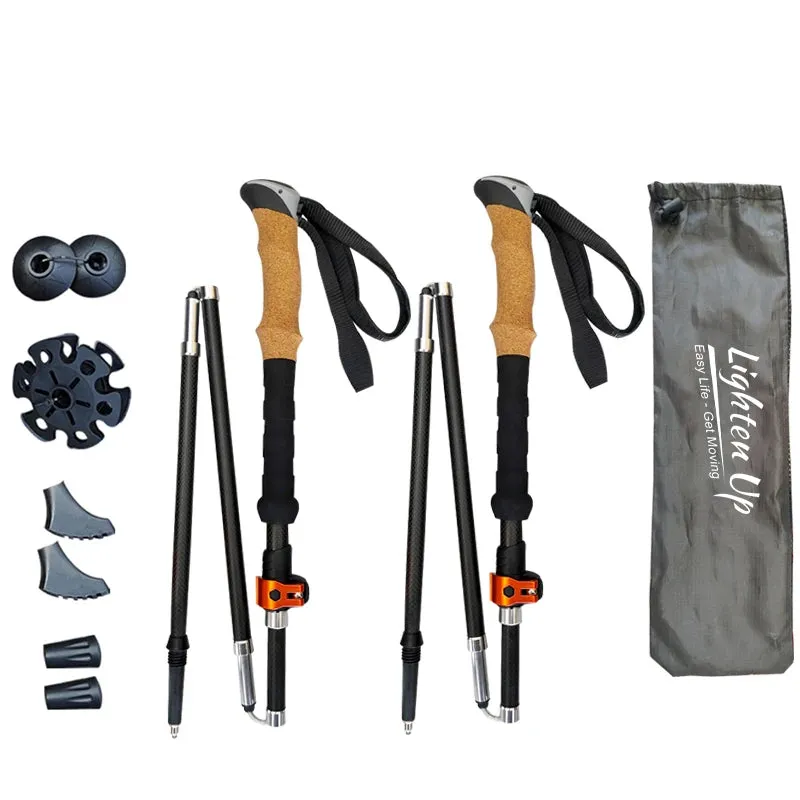 2Pcs Carbon Fibre/Aluminium Alloy Trekking Poles