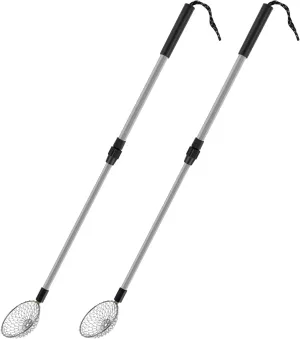 2Pcs Sand Sifters 21.3 to 32.6inch Adjustable Telescoping Beach Shovel Seashell Hunting Rocks Sifting Tool Portable Detachable Shark Teeth Sifter Beach Scoop for Beach Travel(Small 2PCS)