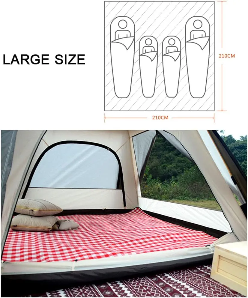 3-4 Person Automatic Pop-up Tent with Porch Camping Tent for Family Portable Cabana Tent for Outdoor Camping Hiking Fishing (Coffee 3)