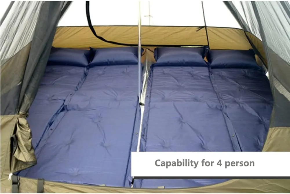 3-4 Person Camping Family Teepee Tent Outdoor Double Layers Indian Tipi Tent Suitable for Camping Hiking Holi (Yellow 320X240X200CM) (Yellow 320X240X200CM)