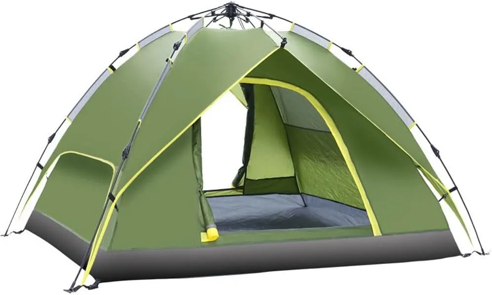 3-4 Person Camping Tent 60 Seconds Set Up Tent Pop Up Outdoor Sports Tent Camping Sun Shelters Instant Cabin Tent Advanced Venting Design (Green)