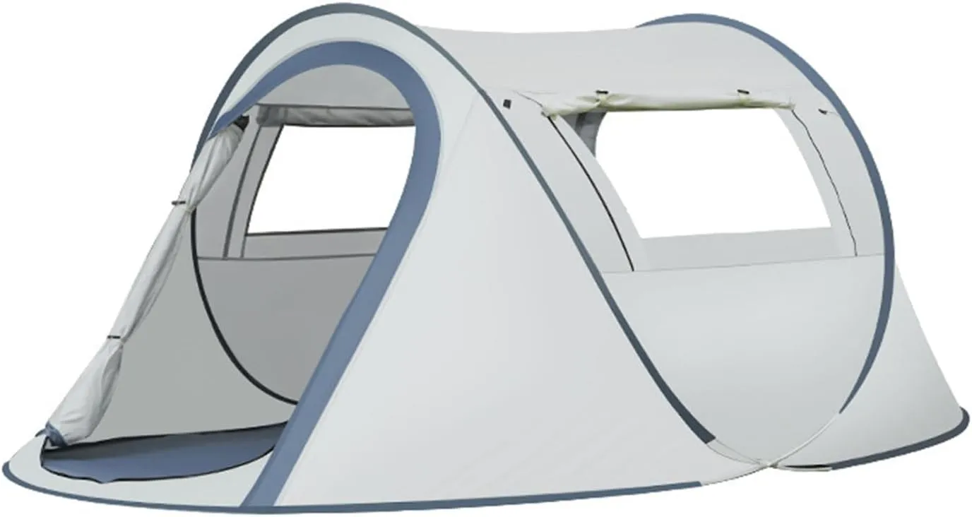3-4 Person Easy Pop Up Tent 2 Doors-Instant Family Tents Automatic Portable Beach Tent for Camping Hiking & Traveling Lightweight Folding Outdoor Tent