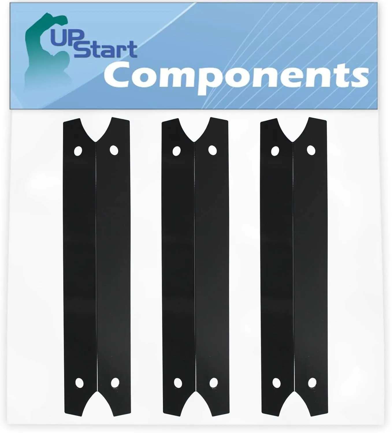 3-Pack BBQ Grill Heat Shield Plate Tent Replacement Parts for Charmglow 8107440F - Compatible Barbeque Porcelain Steel Flame Tamer, Flavorizer Bar, Vaporizer Bar, Burner Cover 17 3/4"