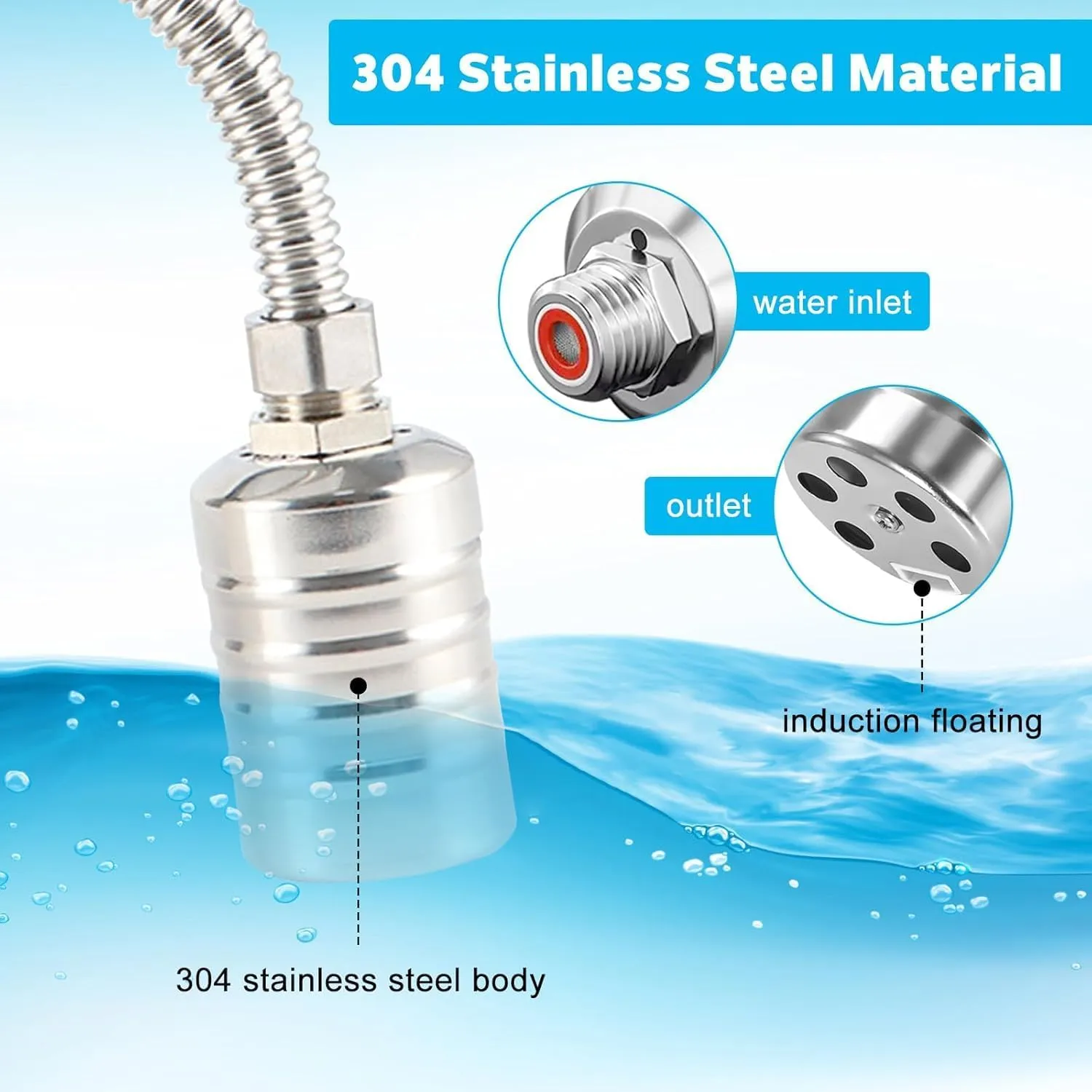 3 Pack Water Float Valve For Water Tank,1/2" to 3/4'' Fully Automatic Water Level Control Float Valve, 304 Stainless Steel Water Trough Float Valve For Water Tank Pool Livestock Troughs Distille