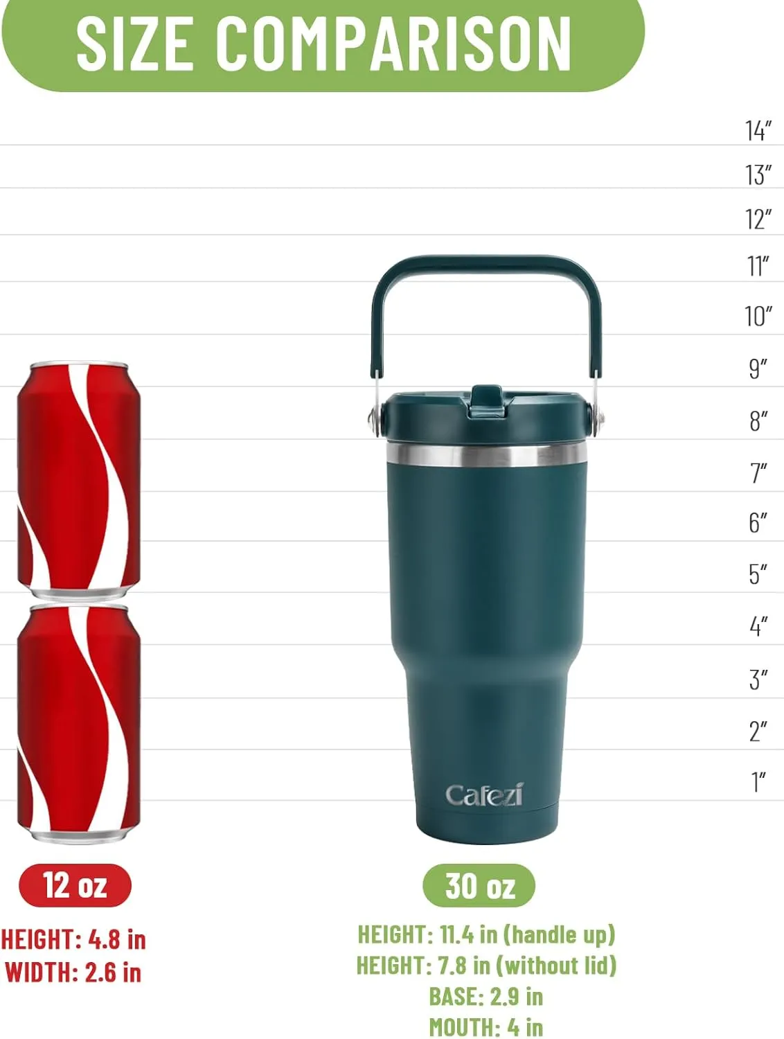 30 oz Tumbler with Lid and Straw, Stainless Steel Vacuum Insulated Tumblers with Flip Straw and Top Handle, Reusable Insulated Water Bottle for Home, Office, Leakproof, Fit in Cup Holder