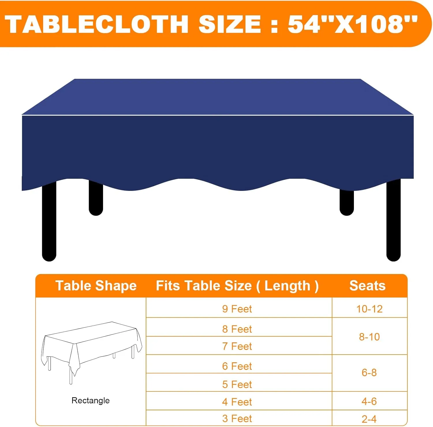 30 Pack Blue Plastic Table Cloths Disposable，54 x 108 Inches Plastic Table Cover for Rectangle Tables，Disposable Tablecloth for Dinning，Parties，BBQ，Wedding，Outdoor