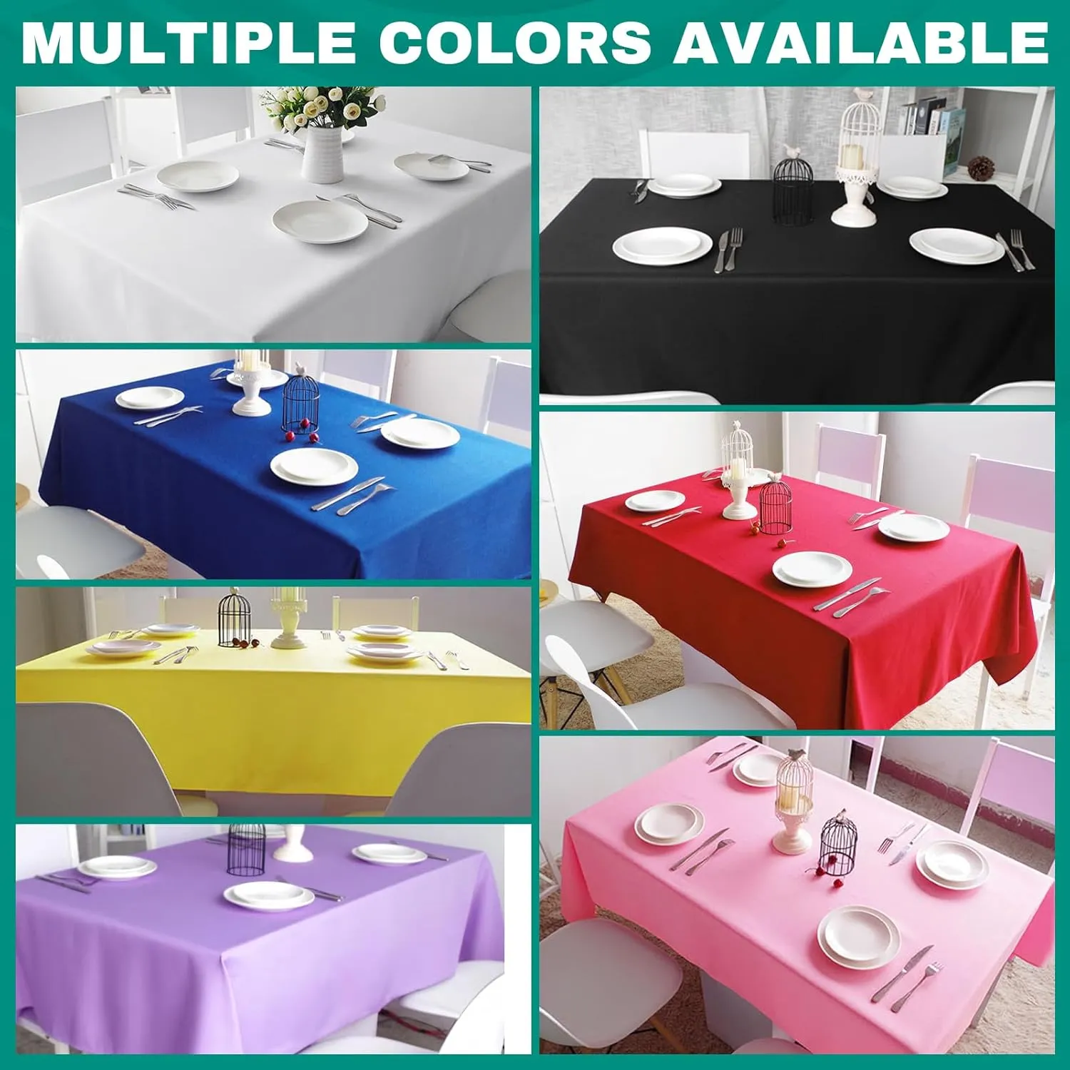 30 Pack Blue Plastic Table Cloths Disposable，54 x 108 Inches Plastic Table Cover for Rectangle Tables，Disposable Tablecloth for Dinning，Parties，BBQ，Wedding，Outdoor