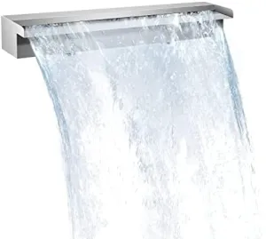 316 Stainless Steel Spillway, Salt Water Corrosion Resistant Waterfall Pool Fountain Designed for Seawater Use, Waterfall Spillway for Garden Outdoor,23.6 Inch