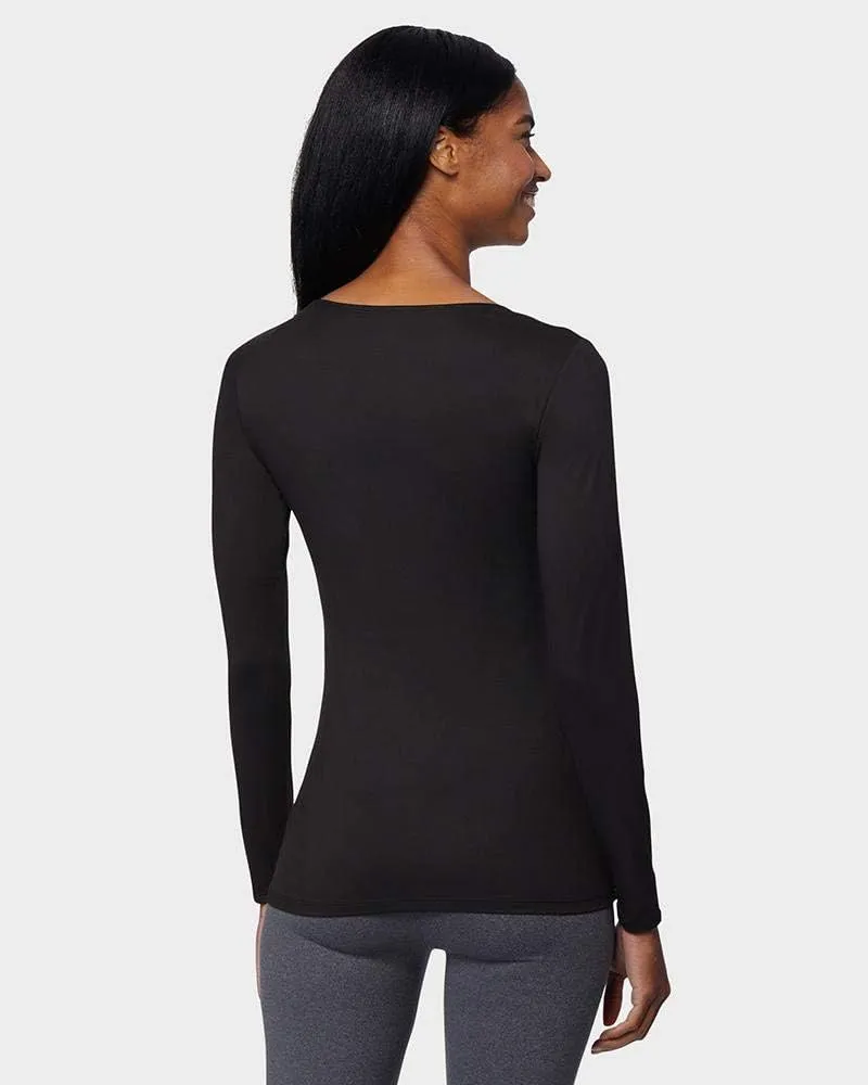 32 Degrees Heat Womens Ultra Soft Thermal Lightweight Baselayer Scoop Neck Long Sleeve Top
