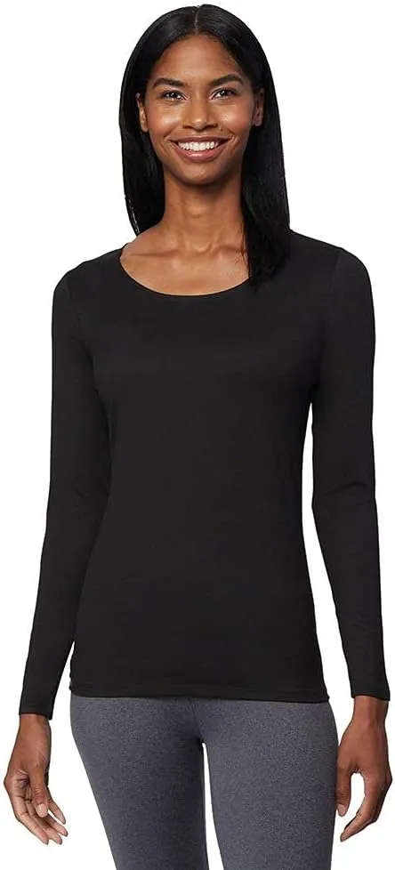 32 Degrees Heat Womens Ultra Soft Thermal Lightweight Baselayer Scoop Neck Long Sleeve Top