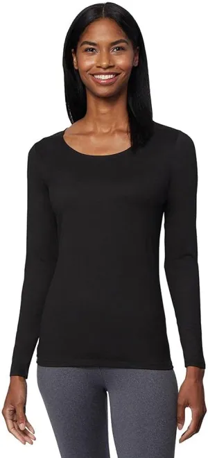 32 Degrees Heat Womens Ultra Soft Thermal Lightweight Baselayer Scoop Neck Long Sleeve Top