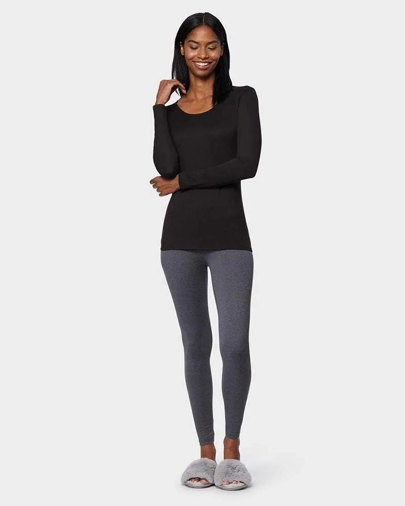 32 Degrees Heat Womens Ultra Soft Thermal Lightweight Baselayer Scoop Neck Long Sleeve Top