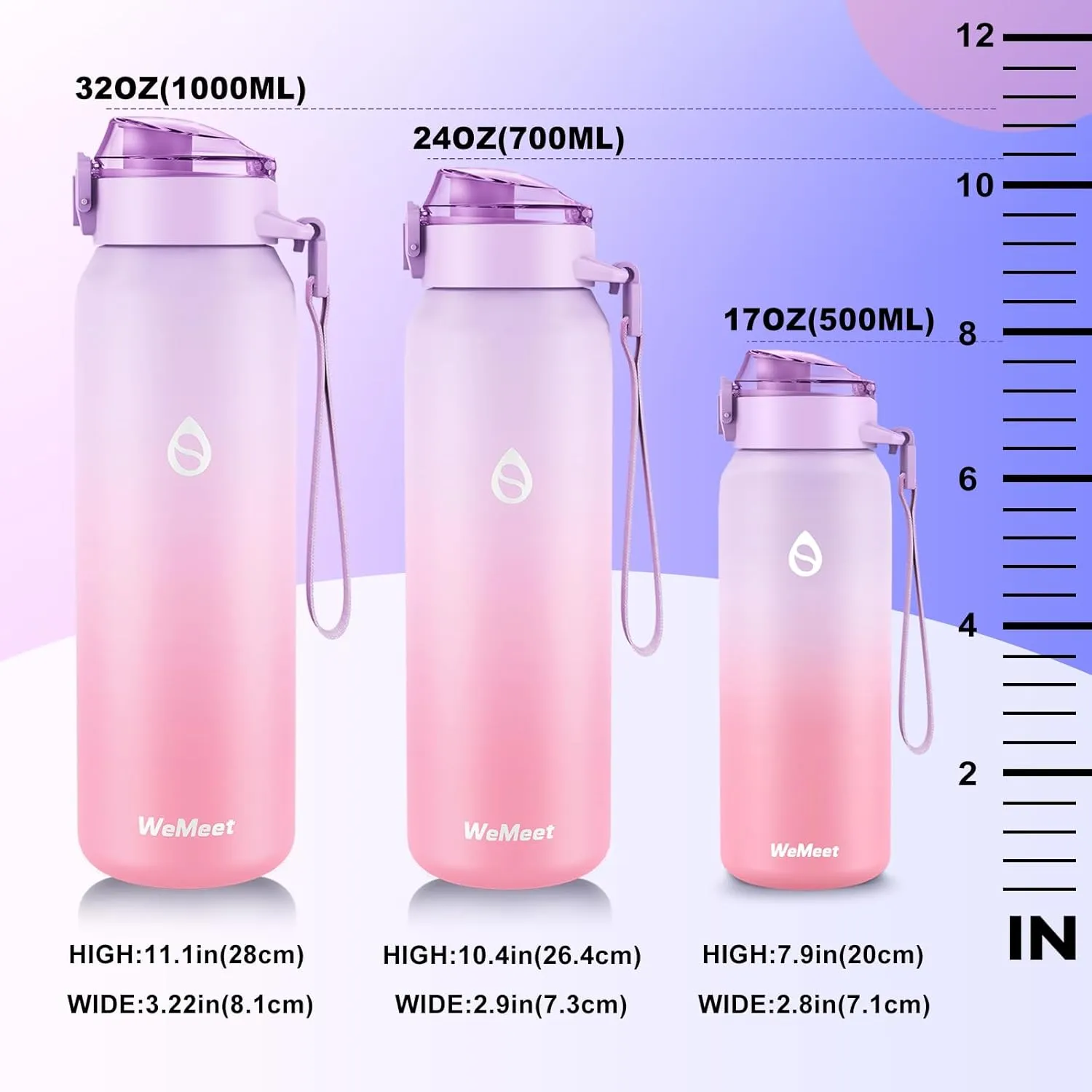 32oz Water Bottle with Removable Straw and Spout Lid Two Ways to Drink, 18/10 Stainless Steel Insulated Water Bottle, BPA-Free, Leak Proof, Double wall, for Sports, Gym